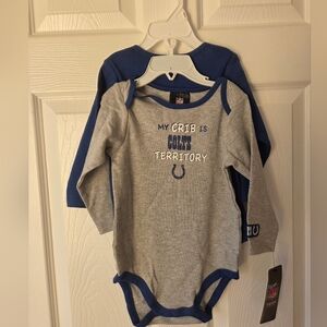 NFL Indianapolis Colts Baby 18M Bodysuits 2 pc NWT Gray and Blue Football